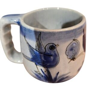 Small‎ Vintage Tonala Mexico Mug Blue Hand-Painted Souvenir